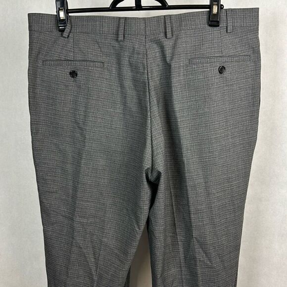 NEW Ralph Lauren Mens Comfort Flex Pants Sz 38x30 Gray Herringbone Flat Front - Picture 6 of 9